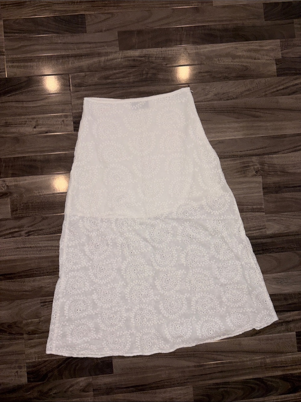 Cider White Eyelet A-Line Skirt